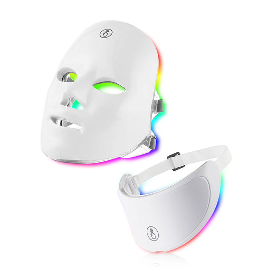 7 Led Facial Mask With Neck Red Light Therapy