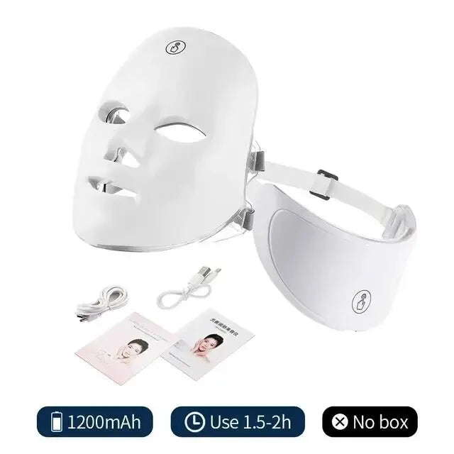 7 Led Facial Mask With Neck Red Light Therapy